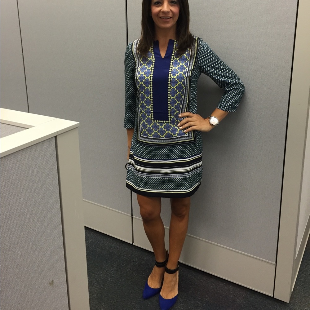 THE LIMITED SCARF PRINT SHIFT DRESS SIZE XS